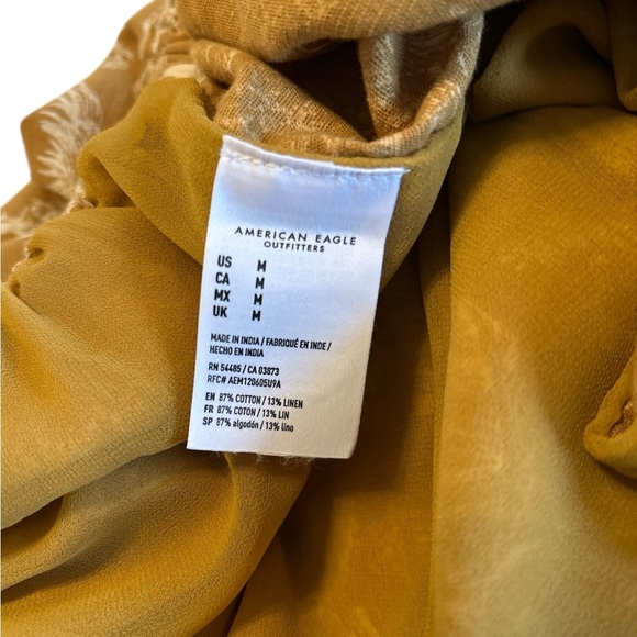 American Eagle Wide Leg Capris Lined Size Medium Toile Linen Lightweight Resort. - Picture 7 of 11